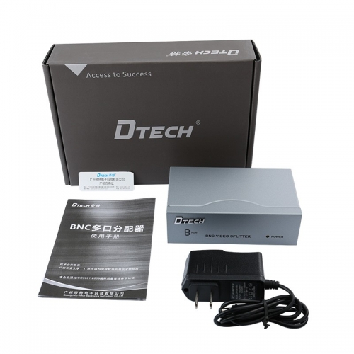 DTECH帝特DT-7108 bnc视频分配器1分8 bnc分配器1进8出 8口 监控清晰