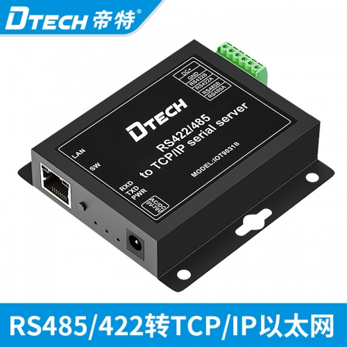 DTECH帝特DT-IOT9031B RS485/422轉(zhuǎn)TCP/IP單串口服務(wù)器工業(yè)級(jí)通訊服務(wù)器Modbus TCP轉(zhuǎn)RTU網(wǎng)關(guān)485/422轉(zhuǎn)以太網(wǎng)